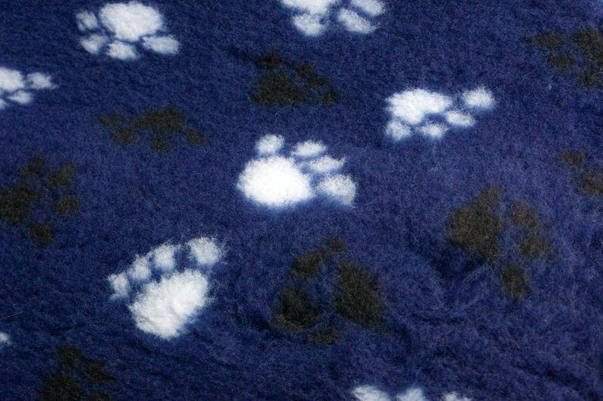 Vetbed blauw met poot afdruk 100x150 cm