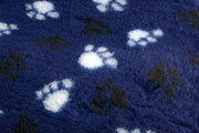 Vetbed blauw met poot afdruk 100x150 cm