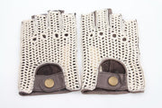 Laimböck espresso crochet - leren vingerloze autohandschoenen | maat 7.5