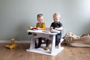 Dipperdee kinderbureau wit grijs - hout - 65cm x 60cm x 41cm