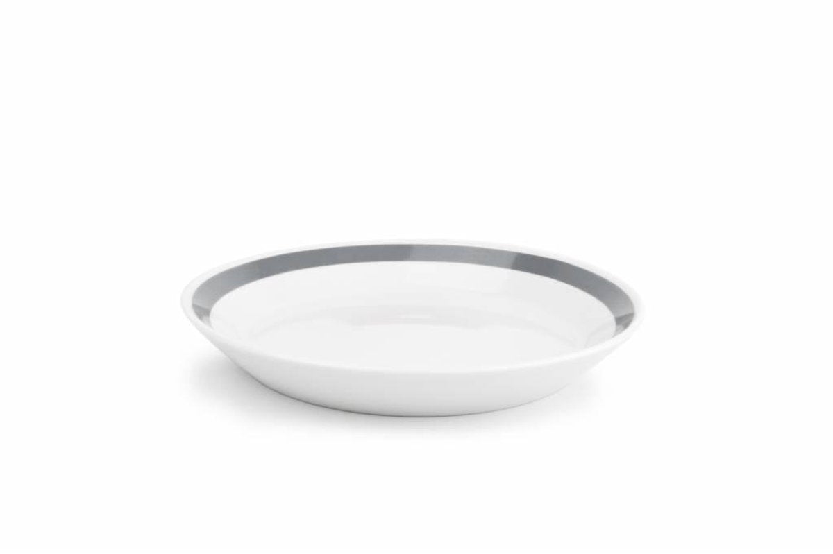 Salt&Pepper Stripes diep bord - 23 cm - grijs - 6 stuks