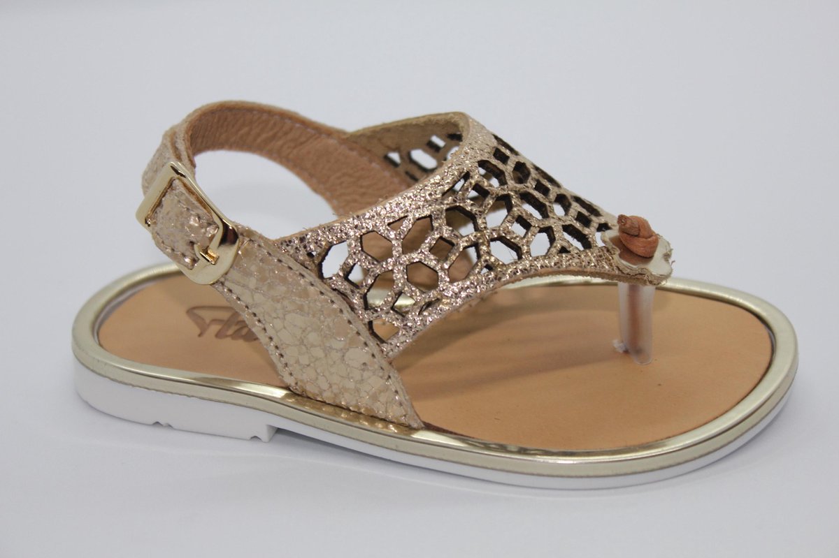 Platis teensandaal meisjes - goud - leer - mt 25
