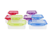 Lock&Lock Vershoudbakjes - Set van 8 Stuks - Gekleurde deksels