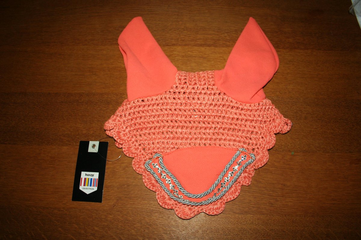 Horze oornet Melrose - peach / zalm - pony
