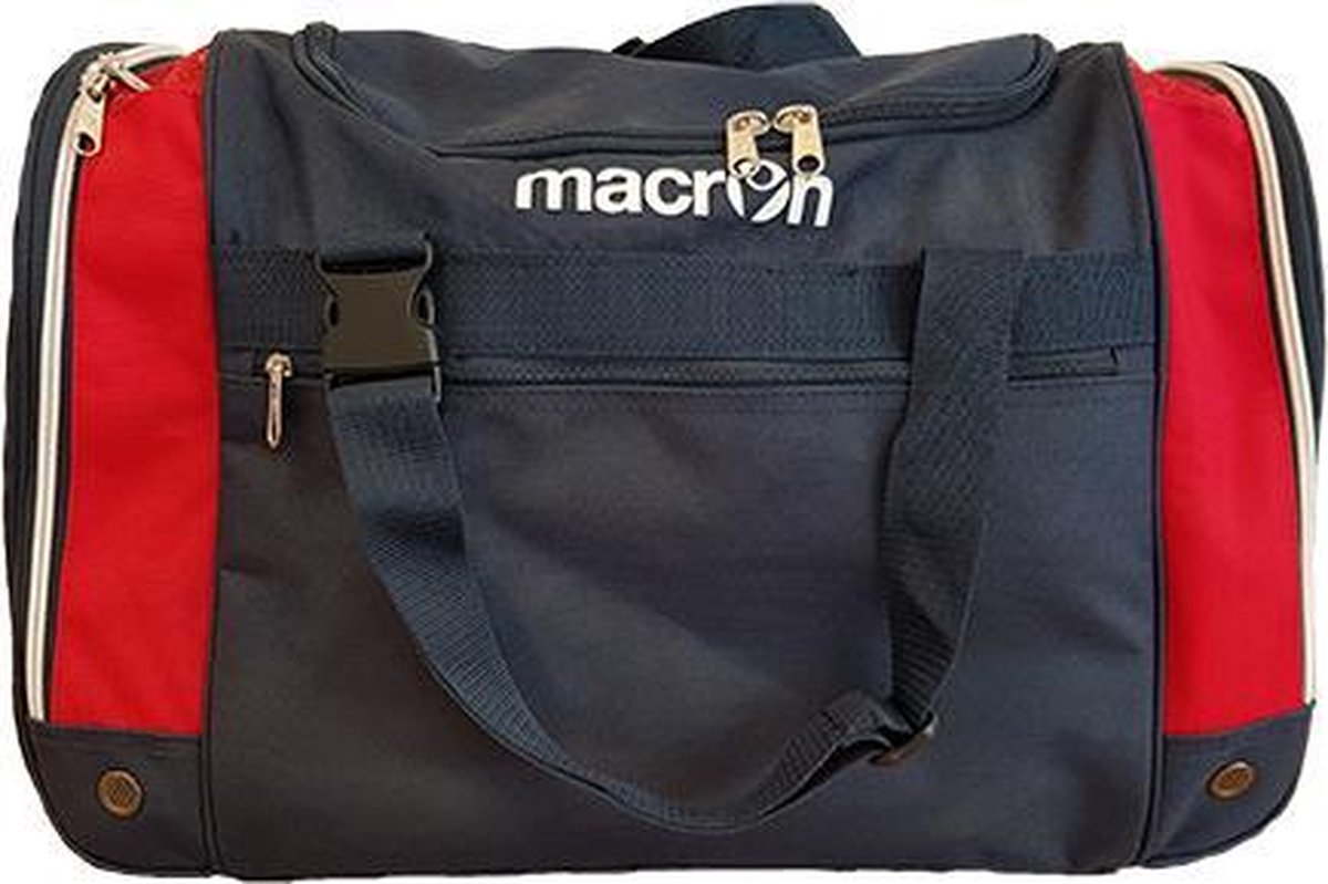 Macron sporttas kleur blauw/rood maat M