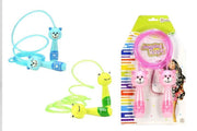 Springtouw dier Blauw/Groen/Roze