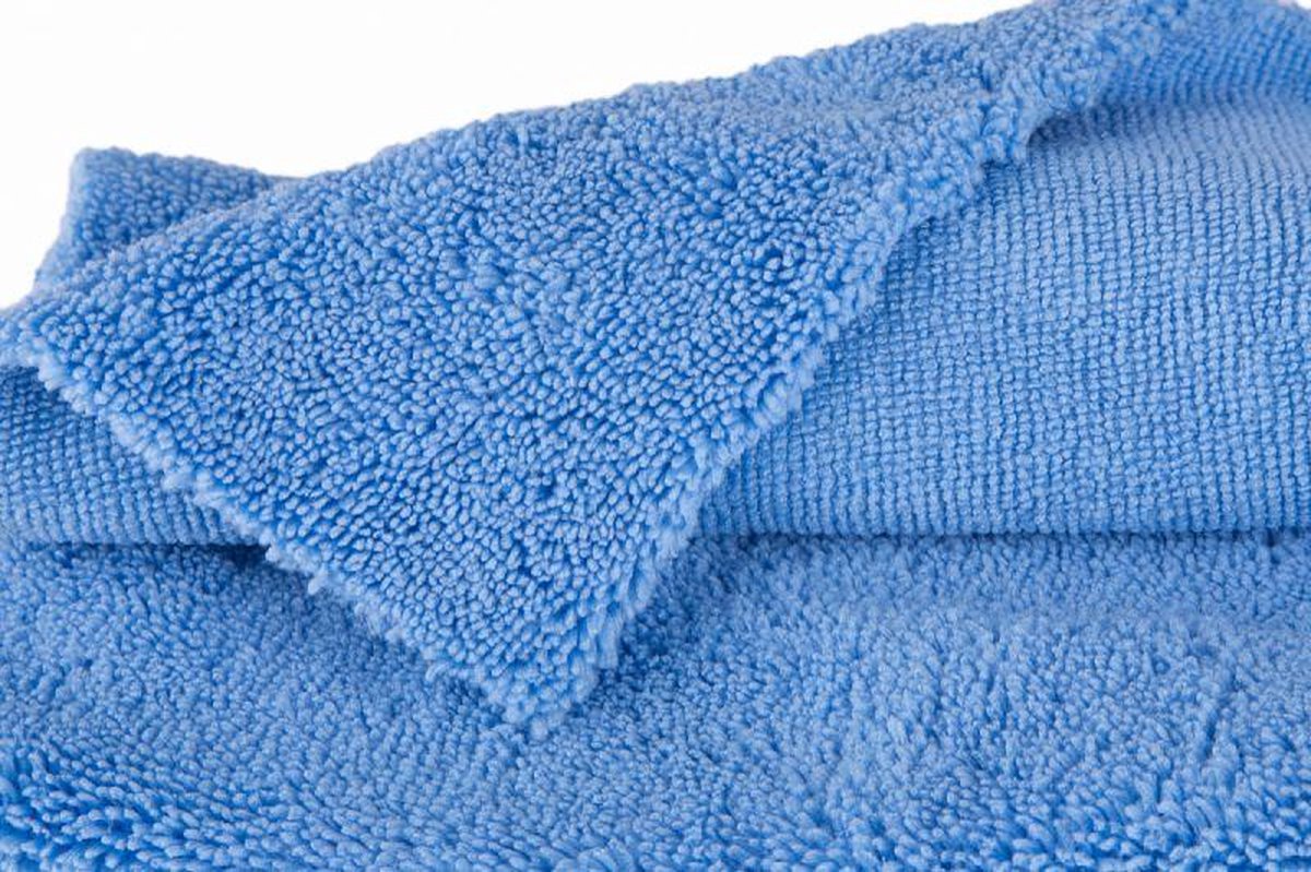 Maus poetsdoeken voor auto microvezel 3 stuks - randloze microvezeldoekjes blauw