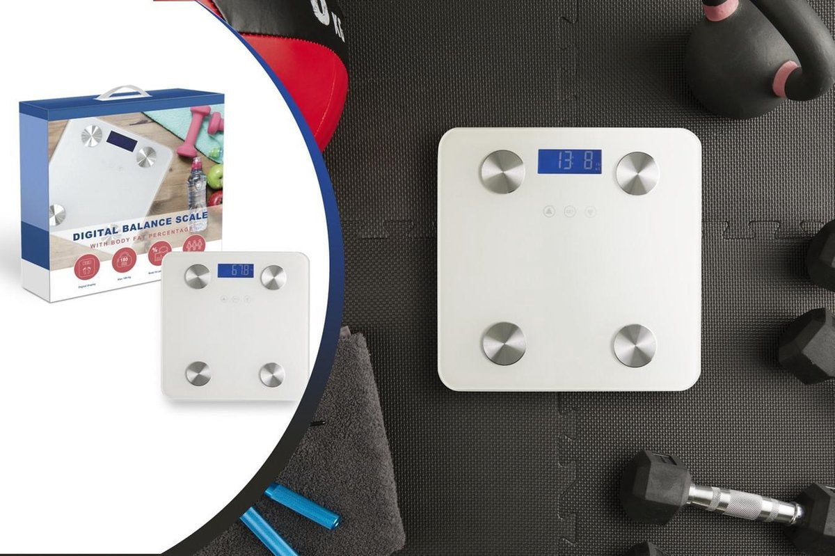 Technosmart Weegschaal – Personenweegschaal – Slim – Op Batterijen – 180 kg - 2 x 28 x 28 cm