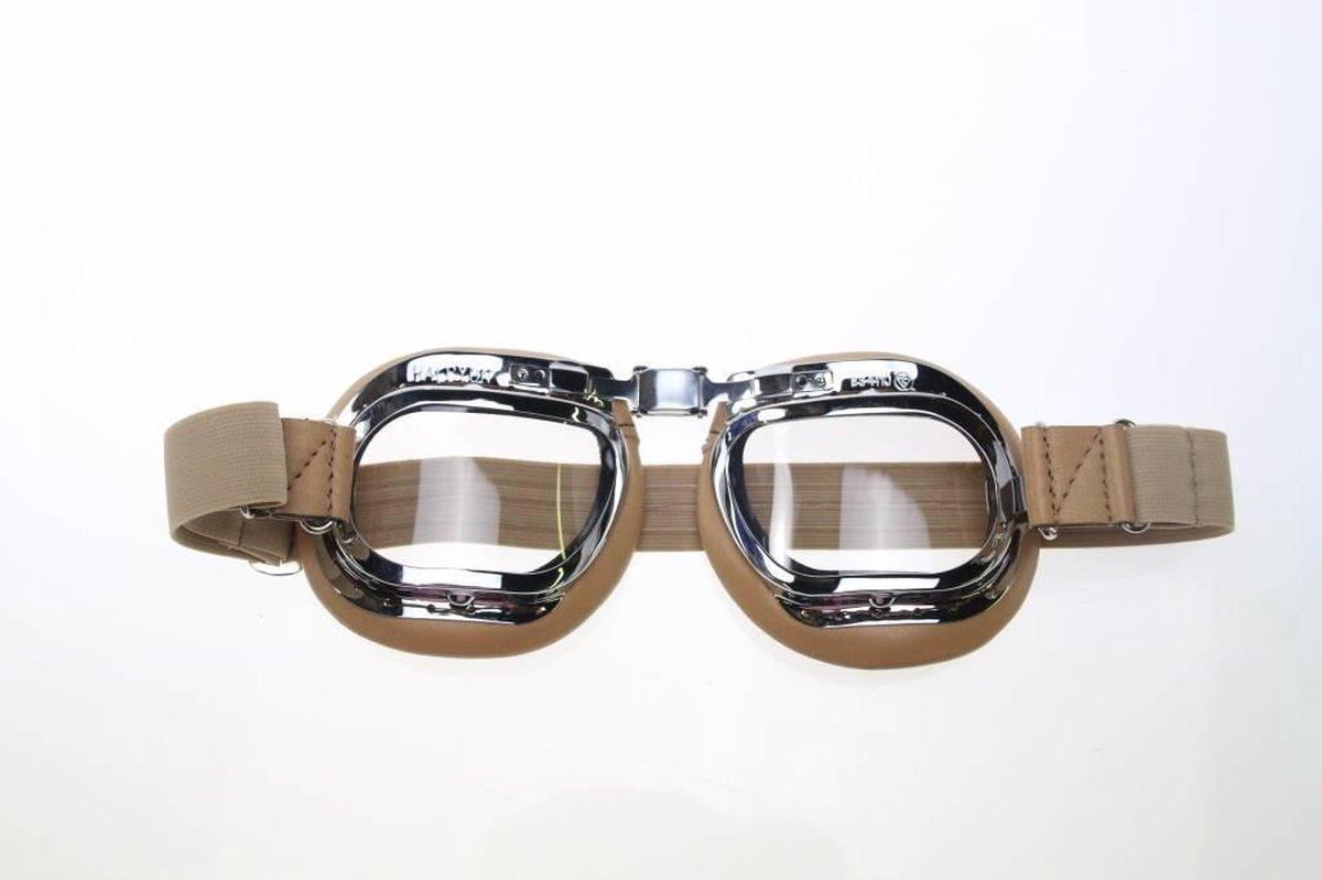 Halcyon mark 46 creme motorbril helder glas