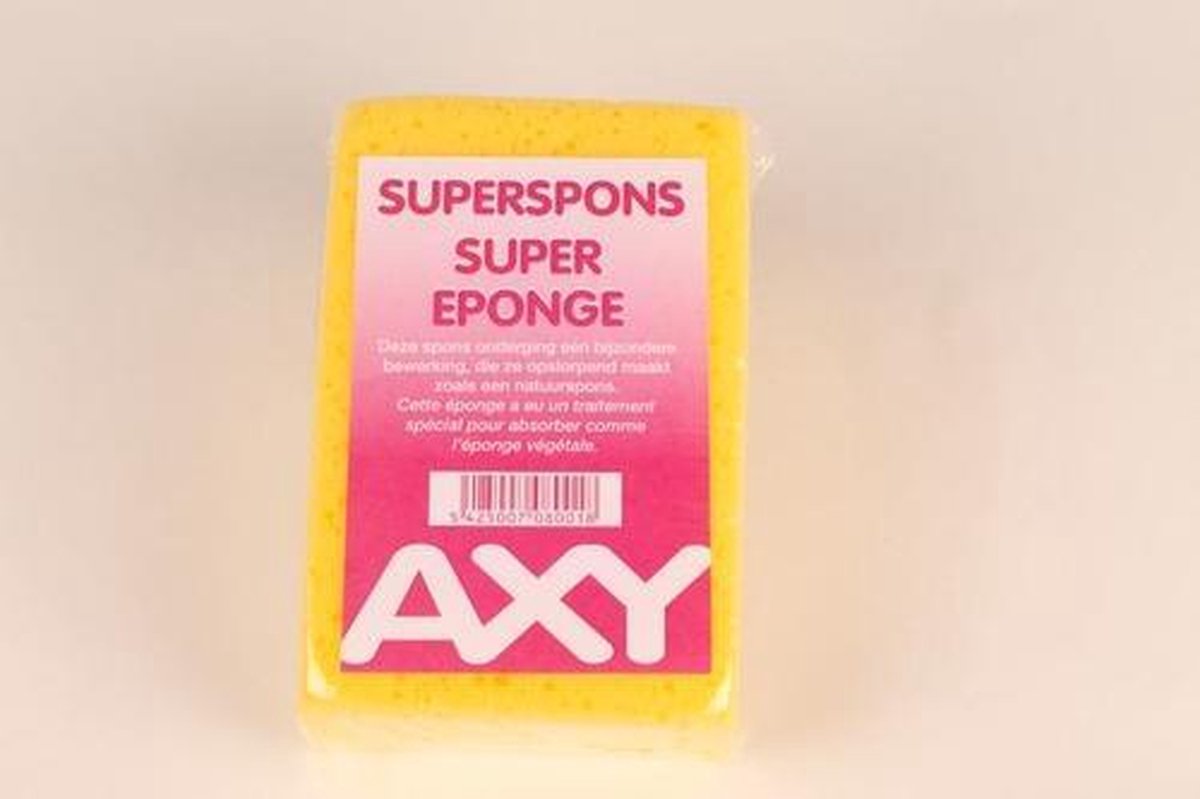 SUPERSPONS 15X10X5 CM  GEEL AXY  (6/252)