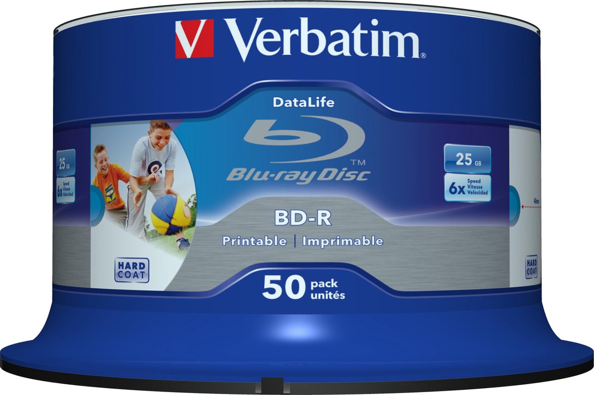 BD-R SL Datalife 25GB 6x Wide Inkjet Printable 50 Pack Spindle