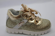 Balducci baby sneaker - goud glitter - satijnen veter - leer - maat 20