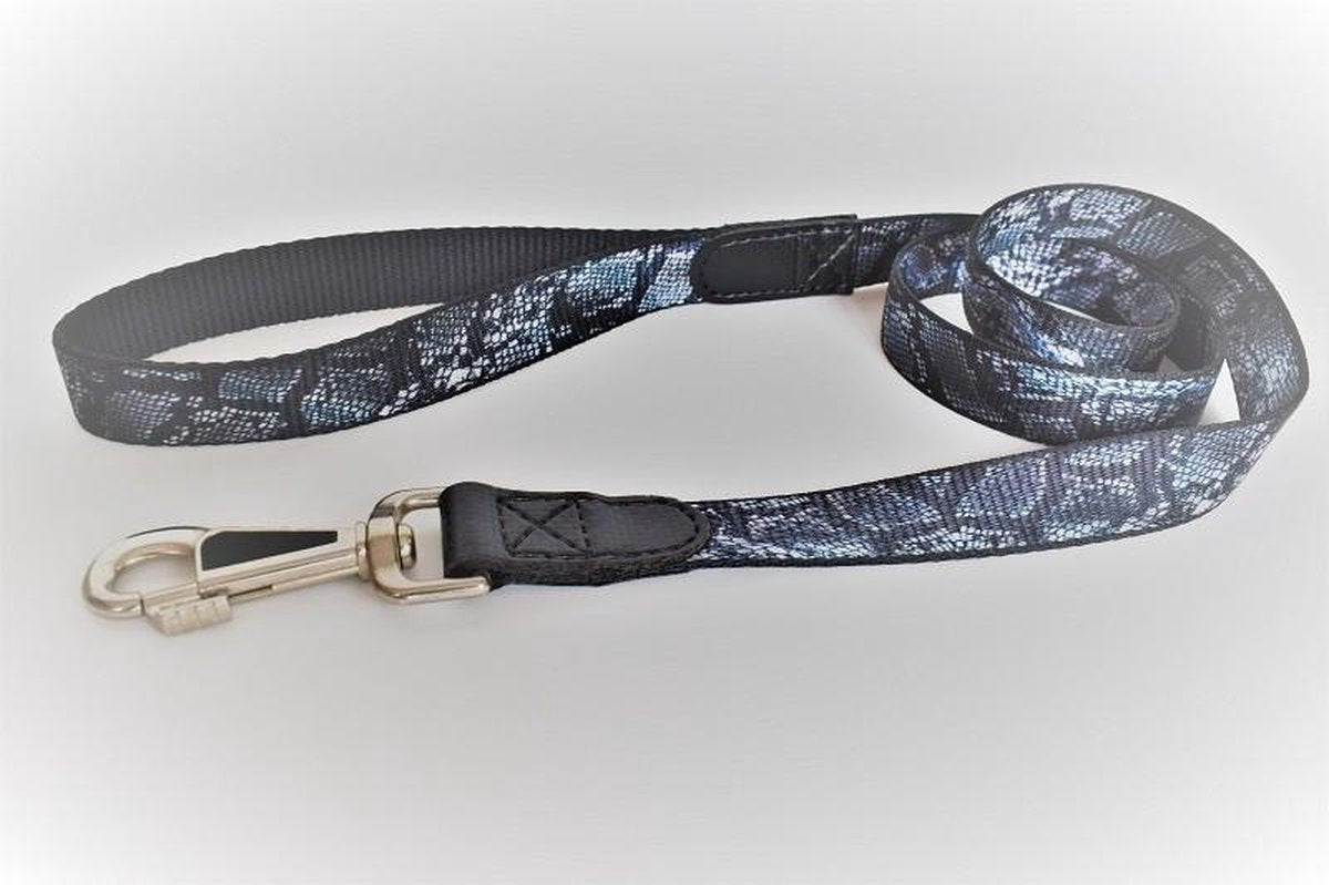 Hondenriem -slangenleer print -XS