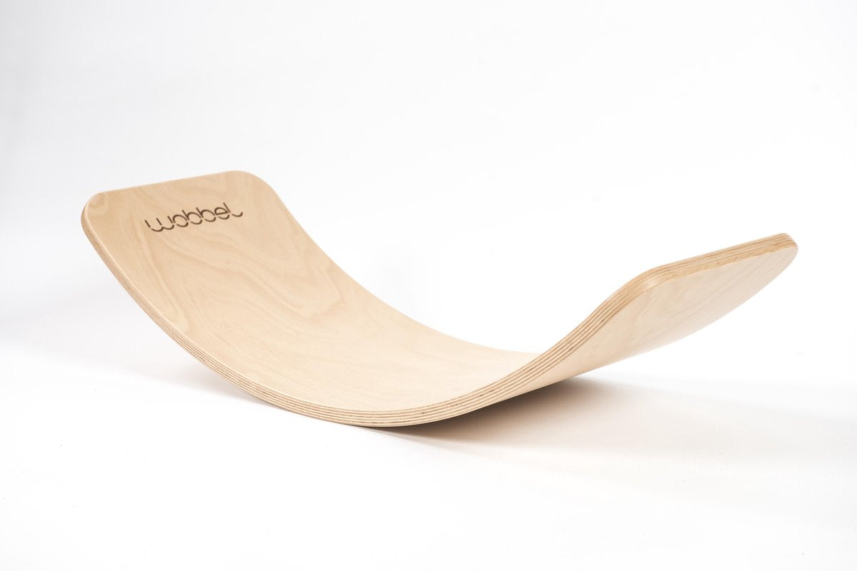 Wobbel Original Zonder vilt - Blank gelakt houten balance board van 90 cm