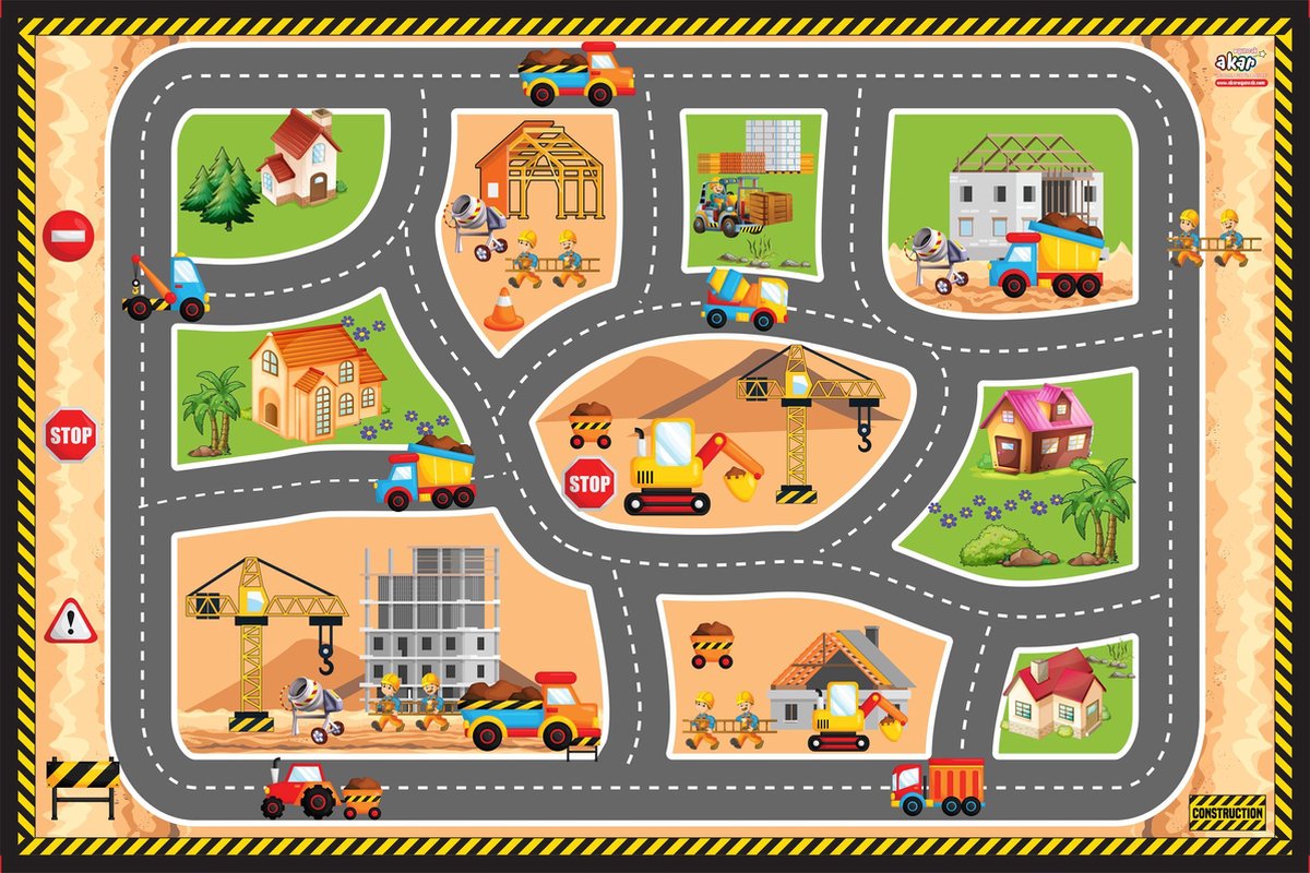 Akar Toys -  Construction - Speelmat / Speeltapijt / Speelmat Foam / Speelgoed - 150x100cm