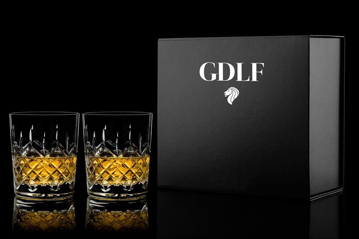 Handgemaakte Kristallen Whisky glazen Royal in Giftbox by GDLF