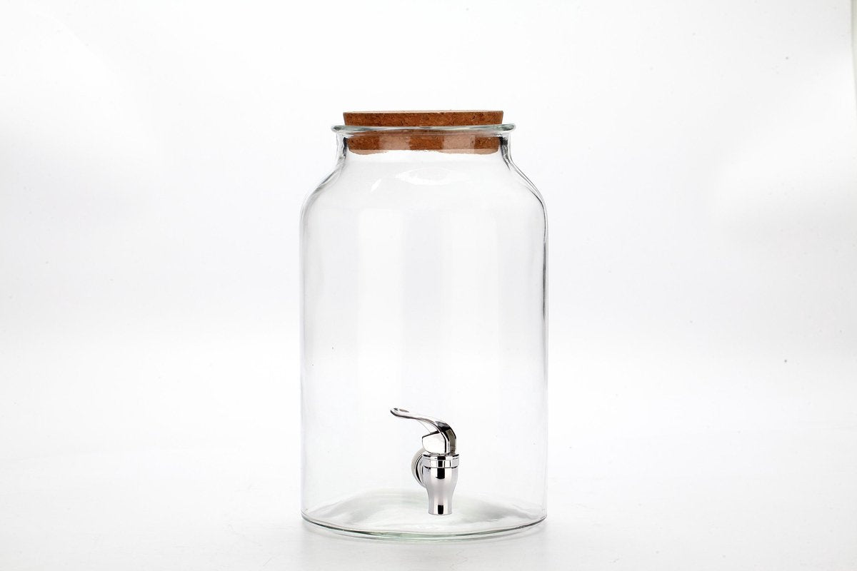 Drankdispenser - Rond - Met kurkdop & tapkraantje - 5.6L