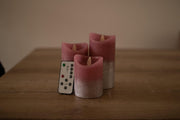 6x Ledkaars dansvlam wax set a 3 stuks roze