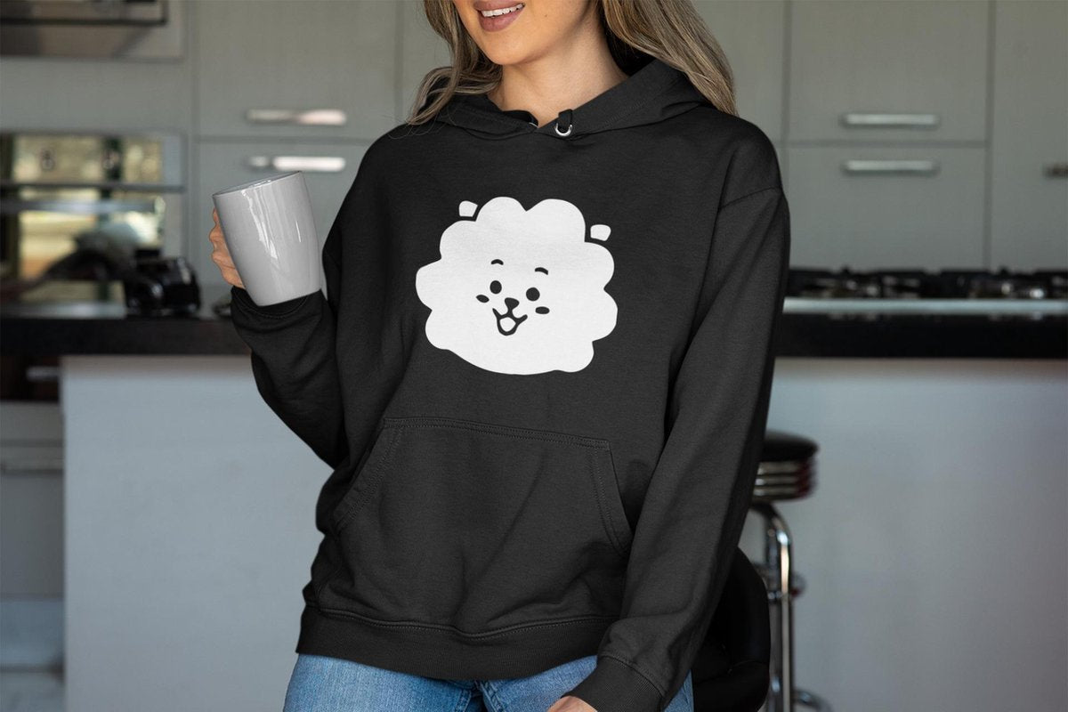 RJ BT21 BTS Hoodie Zwart | Army Kpop Bangtan Boys Album Merchandise | Schattige Schaap | Unisex | Maat S |
