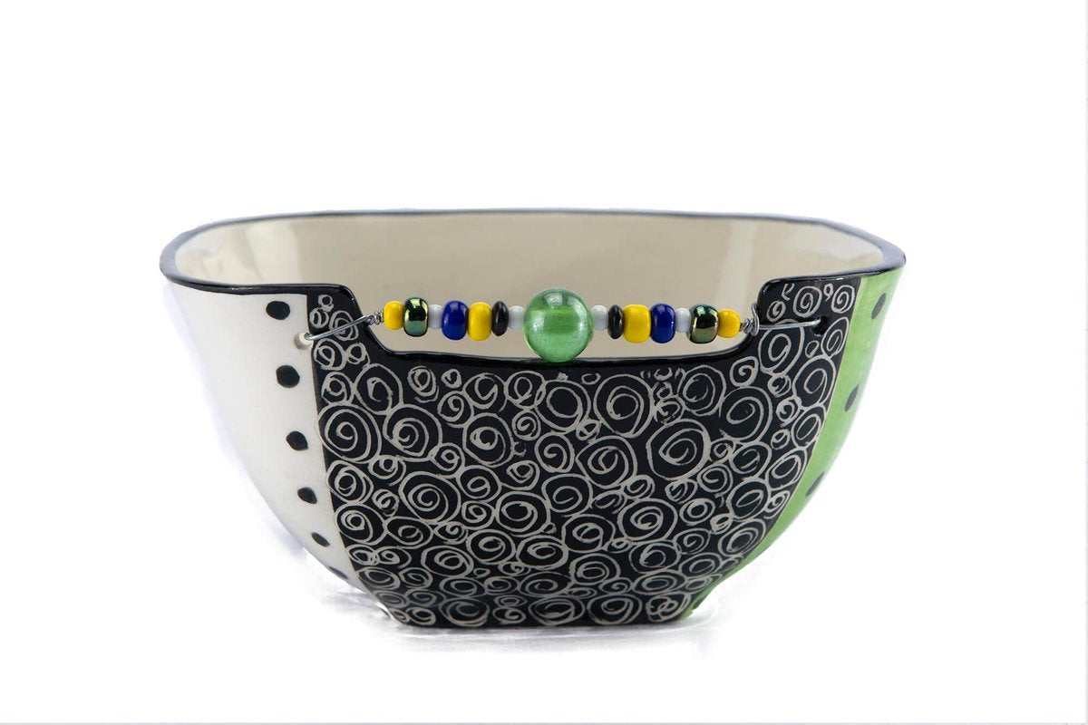 Kom  -  Model: Lichtgroen-Geel | Handgemaakt in Zuid Afrika - hoogwaardig keramiek - speciaal gemaakt door Letsopa Ceramics voor Nwabisa African Art