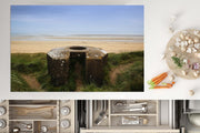Luxe inductie beschermer Stranden van D-Day - 80x52 cm - Basis van kanon op Franse Utah Beach bij stranden van D-Day  - inductiebeschermer