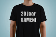 20 JAAR GETROUWD | JUBILEUM | TROUWDAG | VIERING | 50 Jaar Samen T Shirt | Kado Cadeau Tip | Voor Mannen en Vrouwen | Unisex | Maat L