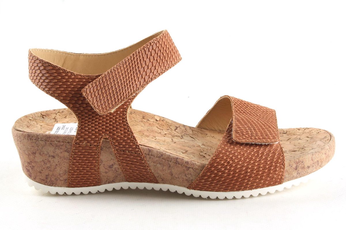 Durea Sandalen Cognac 7387 Wijdte G Uitneembaar Voetbed