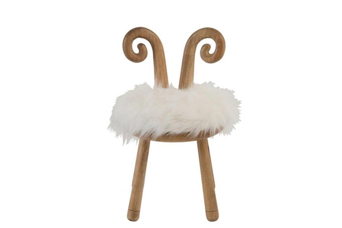 J-Line Stoel Oor Schaap Hout Naturel
