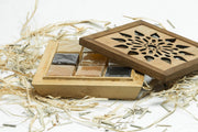 Houten geschenkset met 9 zepen Nectarome