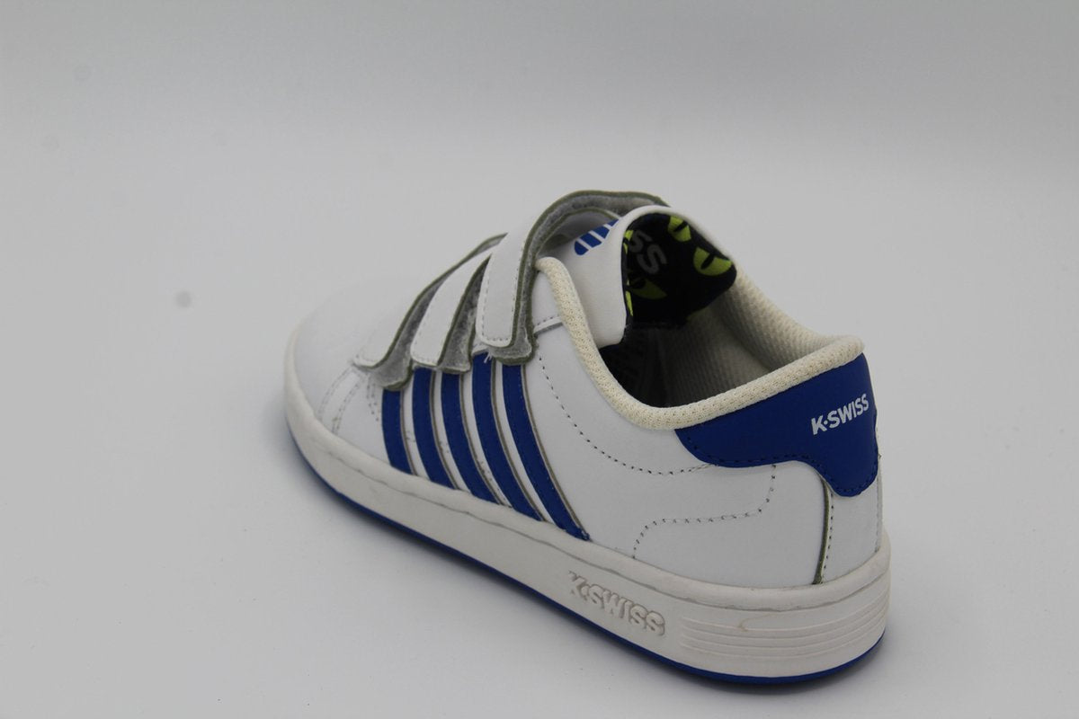 K swiss - Aoke- witte sneaker met blauwe strepen- twister tongue- maat 34