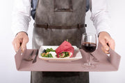 Dienblad Leer Imitatie look - Met handvatten - 20x32 cm - Paars