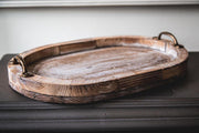 Oliva's – Dienblad / Serveerschaal / Houten plateau - Ovaal - 46 x 32 cm – Hout