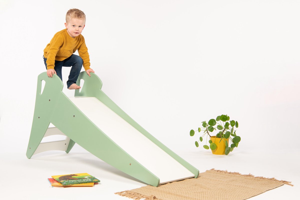 Dipperdee houten glijbaan groen - 155cm x 76cm x 42cm