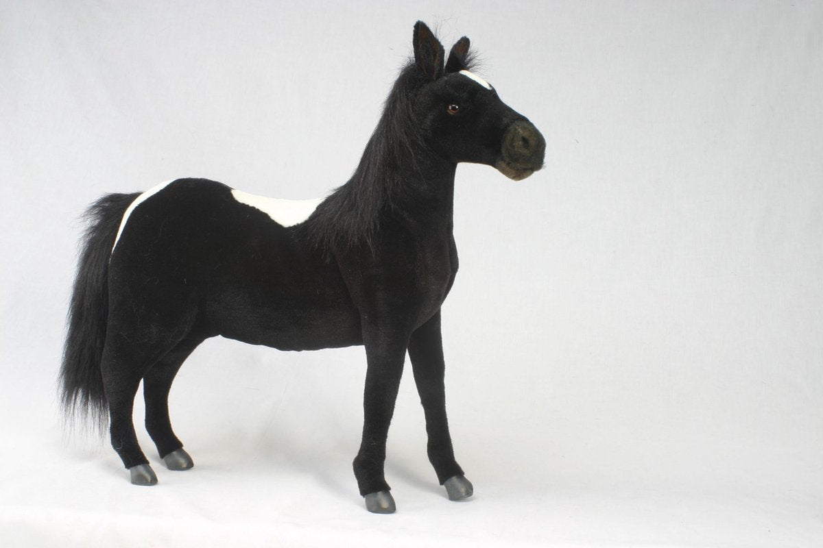 Pony Knuffel Zwart Staand 56 cm