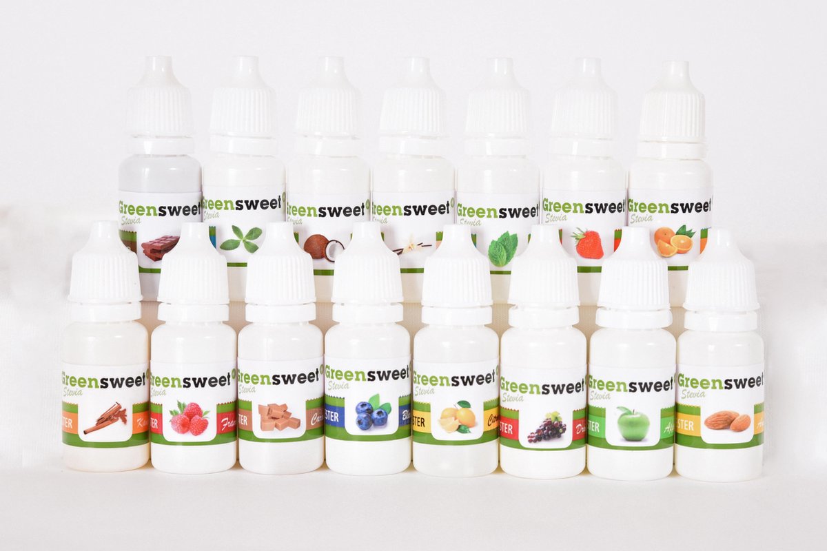 Greensweet vloeibare stevia mini pakket (18 smaken)