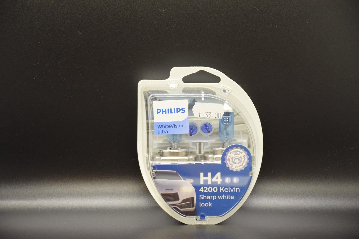 Lampset Philips WhiteVision Ultra H4 set van 2 stuks