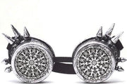 Steampunk goggles zonnebril - zilver mandala - bril burning man rave