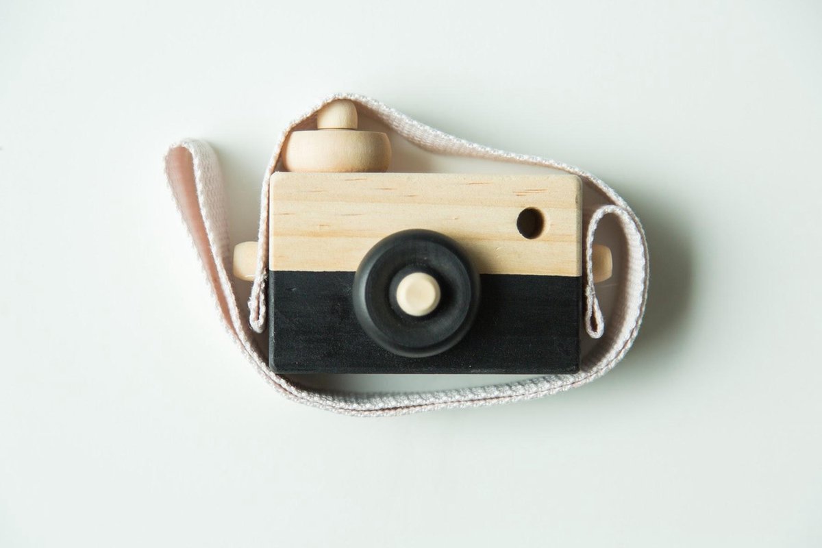 Mats en Milla | Houten Camera |Fototoestel Speelgoed | Zwart | Kinderkamer | Baby Accessoire | Decoratie