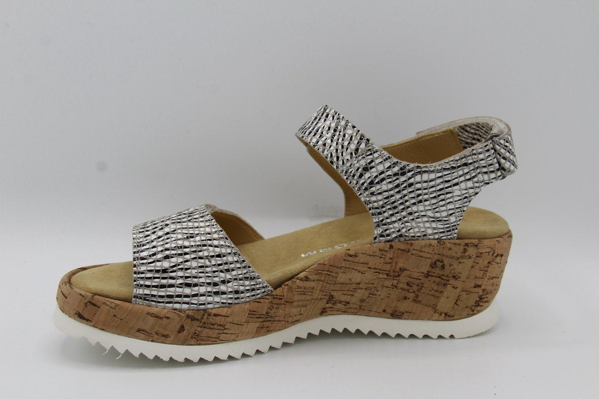 Helioform- 771.001- sandaal zebra print- kurk- H- maat 4 ( 37)