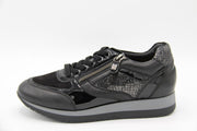 Helioform- 253041 zwarte sneaker met veter en rits -H- maat 42