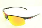 Sportbril met zwart en rood montuur - spiegelglas. P 20-1109.GEPOLARISEERD.