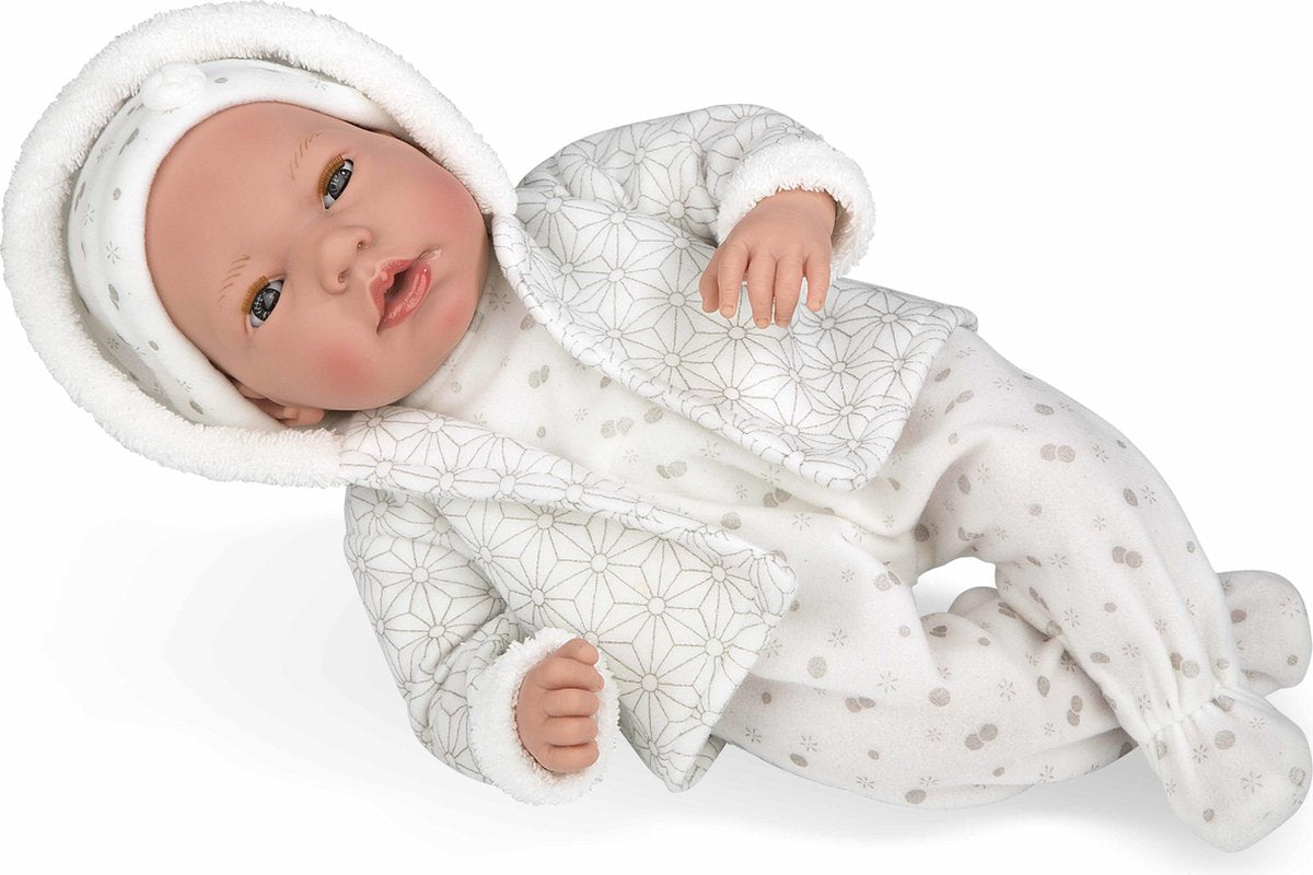 Arias baby pop blank ANDIE 38 cm grijs