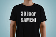 30 JAAR GETROUWD | JUBILEUM | TROUWDAG | VIERING | 50 Jaar Samen T Shirt | Kado Cadeau Tip | Voor Mannen en Vrouwen | Unisex | Maat L