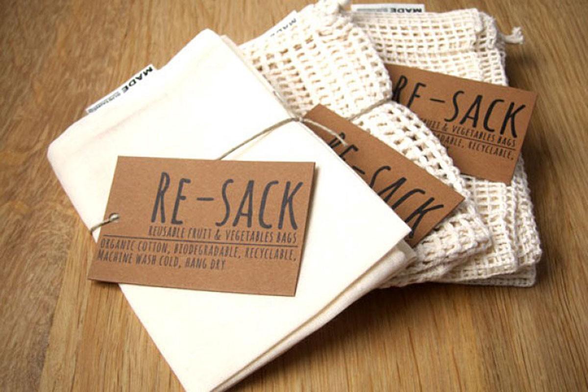 Re-Sack 3-pack -  Herbruikbare zakjes voor groenten en fruit