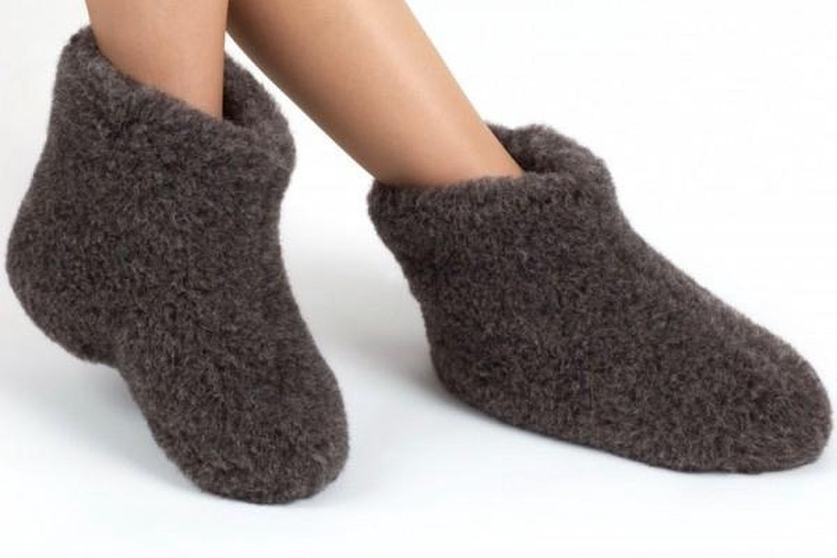 WoolWarmers Dolly Unisex Wollen Sloffen - Bruin - Maat 50