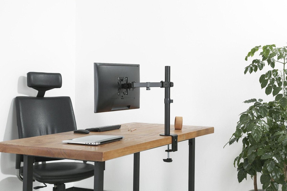 Monitor arm - Audizio MAD10 monitor beugel voor 13 t/m 32 inch scherm - Draaibaar & kantelbaar - Universeel - Zwart