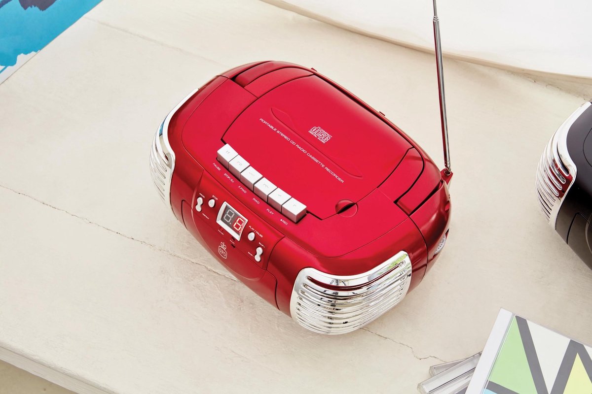 GPO Boombox Boombox Radio-CD-Casette - Rood