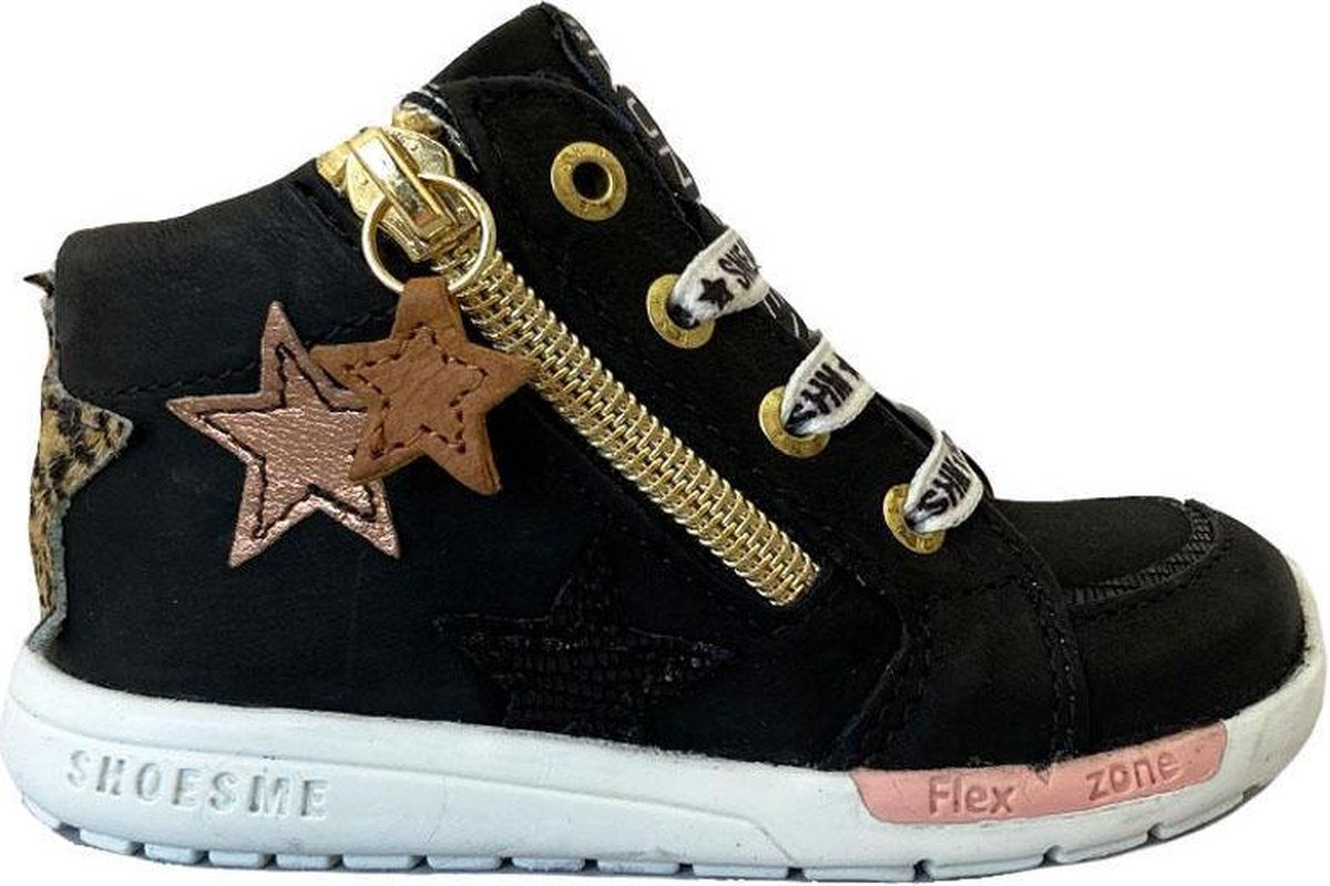 Zwarte Shoesme Veterschoenen Run Flex Stars