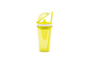 Zak!Designs On The Go Citruspers Drinkbeker - Dubbelwandig - Incl. Rietje - SAN - 500ml - Geel