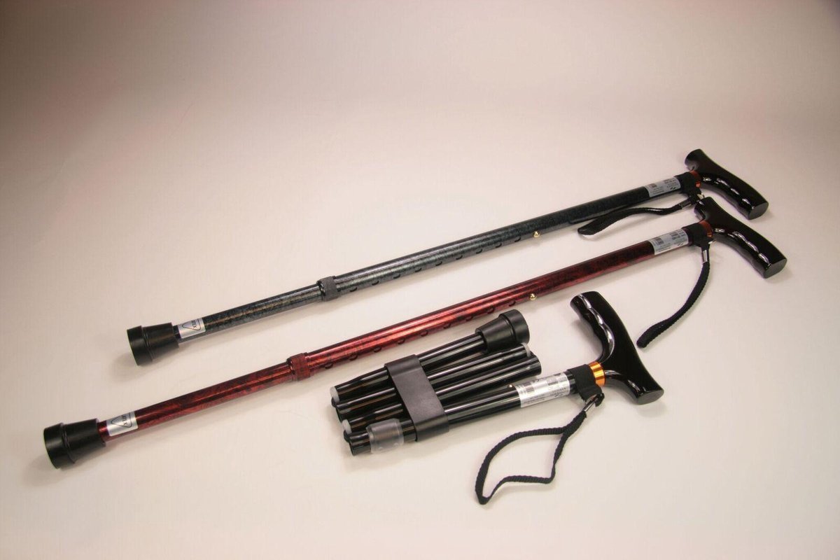Wandelstok walnoot motief (79 - 102 cm)